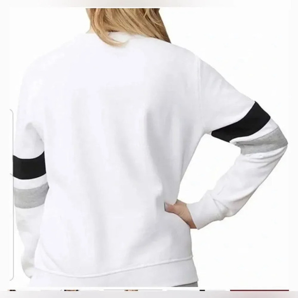 FILA NATALIE CREWNECK SWEATSHIRT WHITE BLACK GREY - Picture 3 of 6